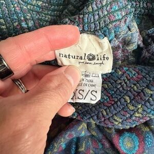 Natural Life Blue and Green Patterned Garment